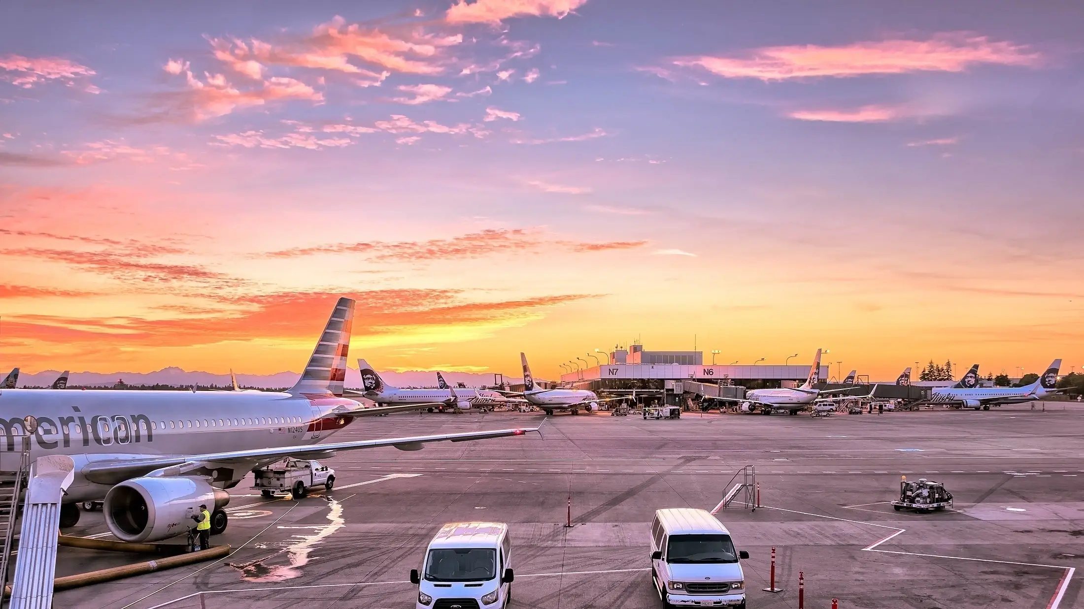 Airplane waiting at an airport